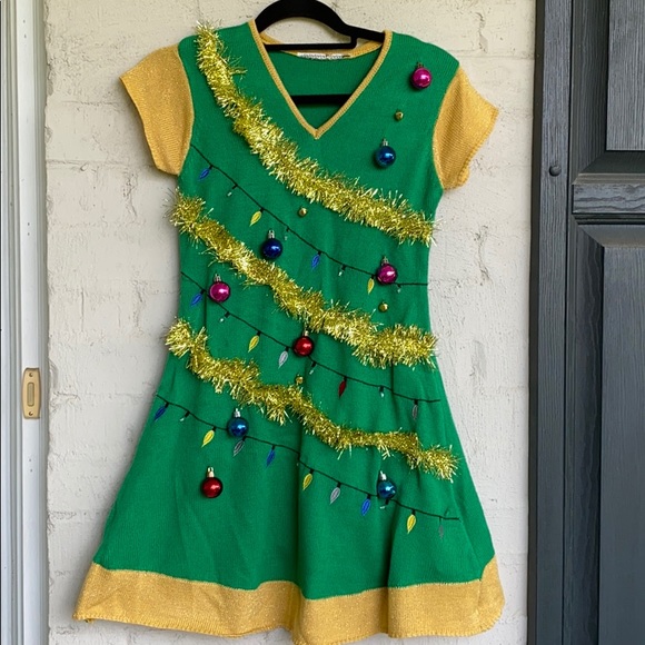 ugly christmas sweater dress with lights